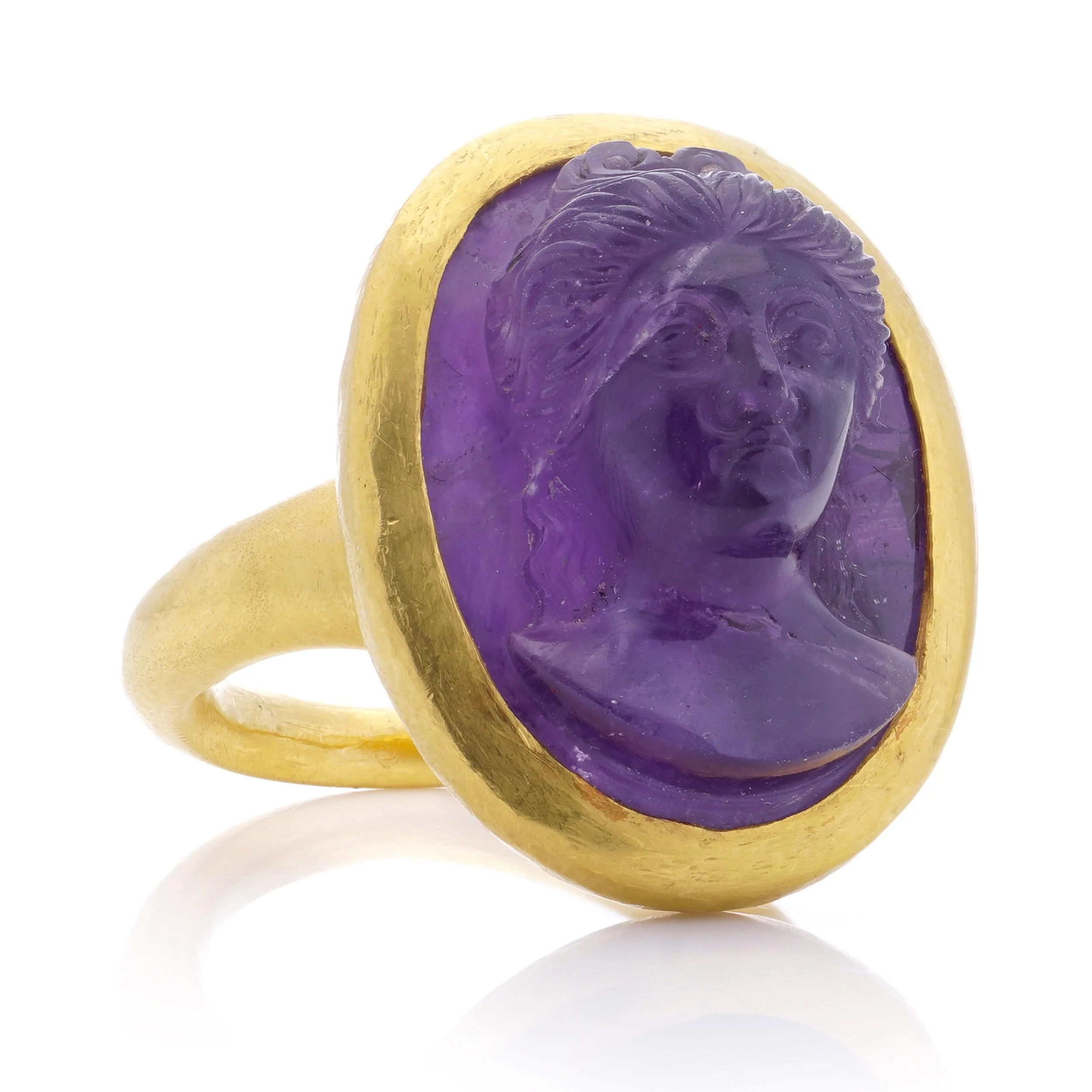 Amethyst intaglio ring deals